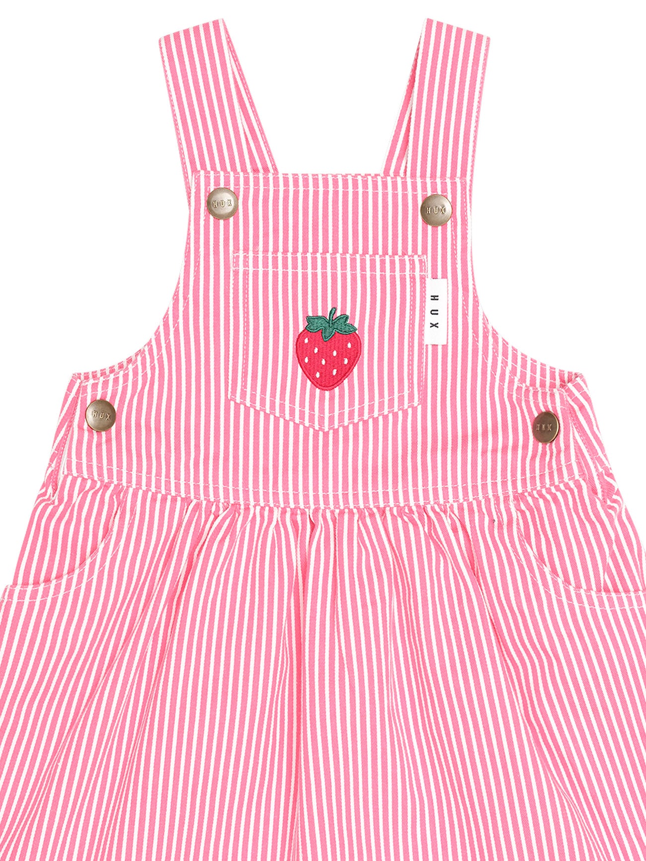 Huxbaby Strawberry Emb Stripe Pinafore