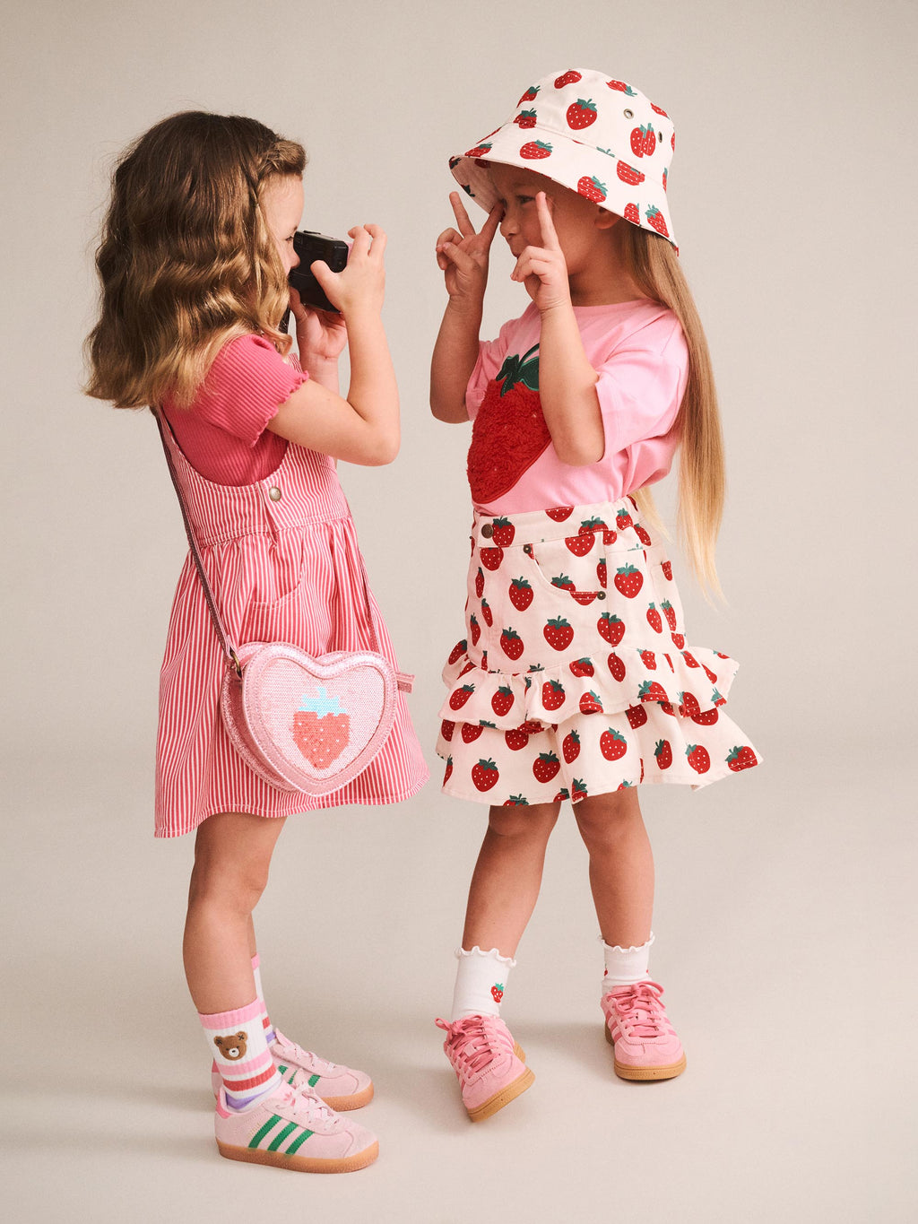 Huxbaby Strawberry Emb Stripe Pinafore