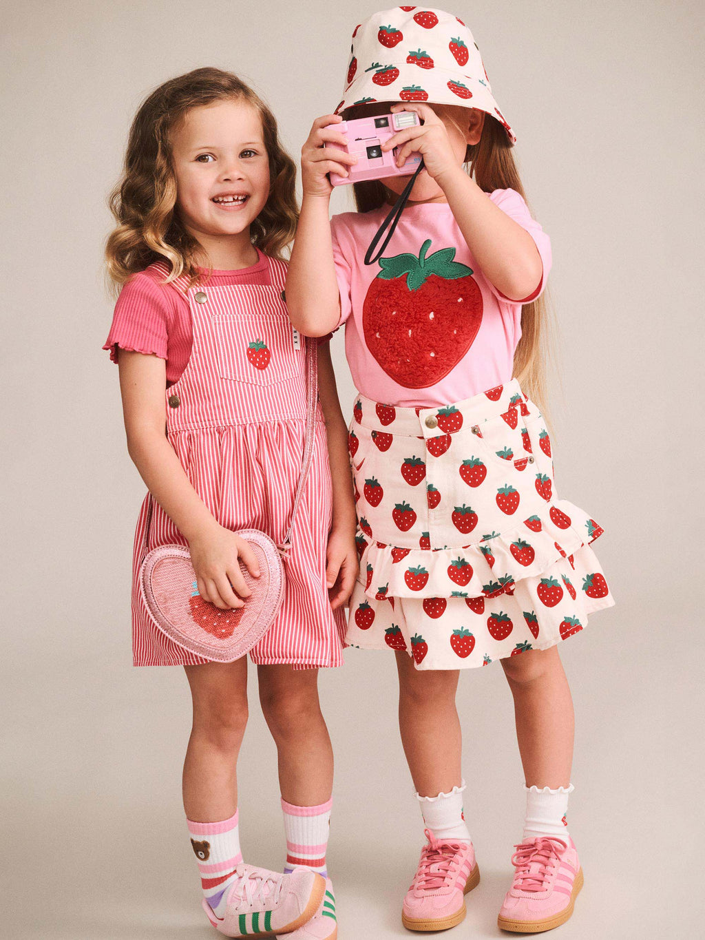 Huxbaby Strawberry Emb Stripe Pinafore