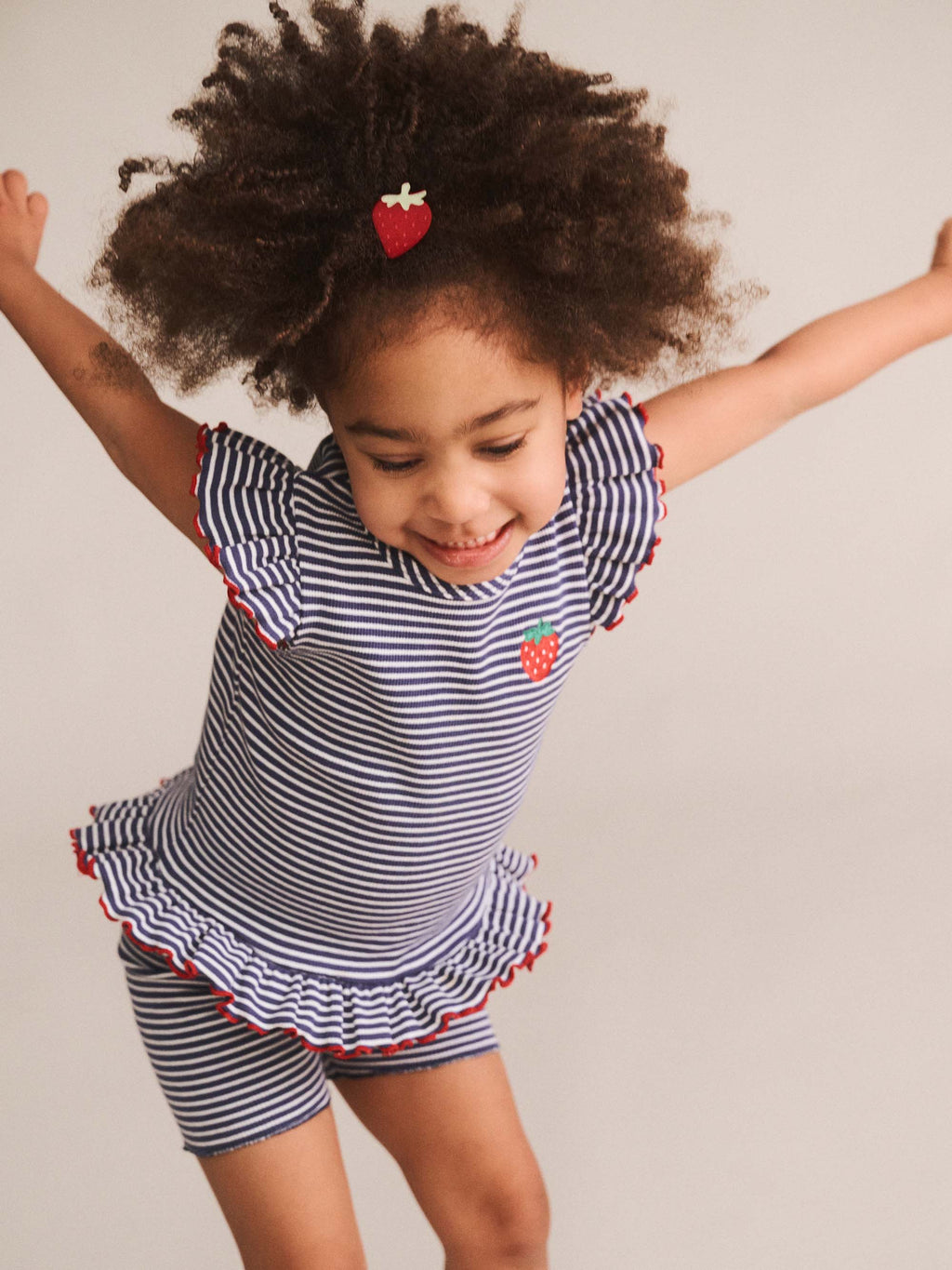 Huxbaby Ink Stripe Rib Peplum Tee