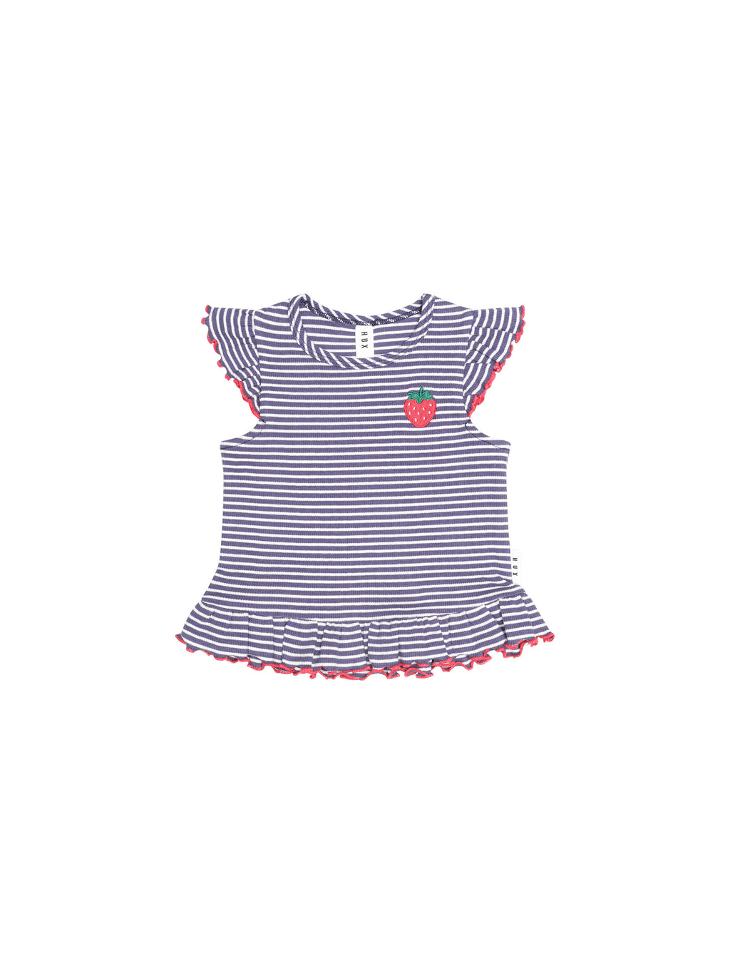 Huxbaby Ink Stripe Rib Peplum Tee