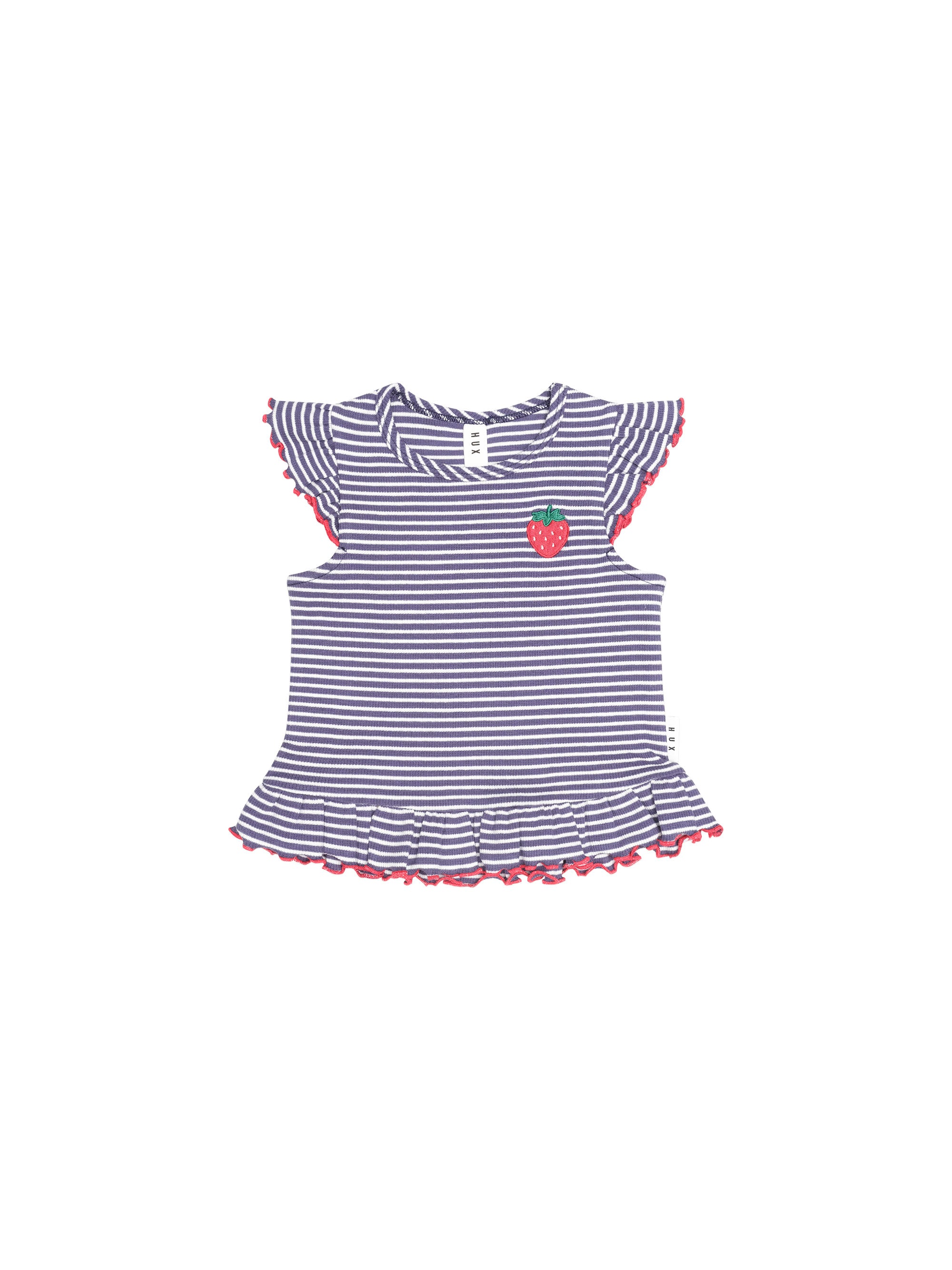 Huxbaby Ink Stripe Rib Peplum Tee