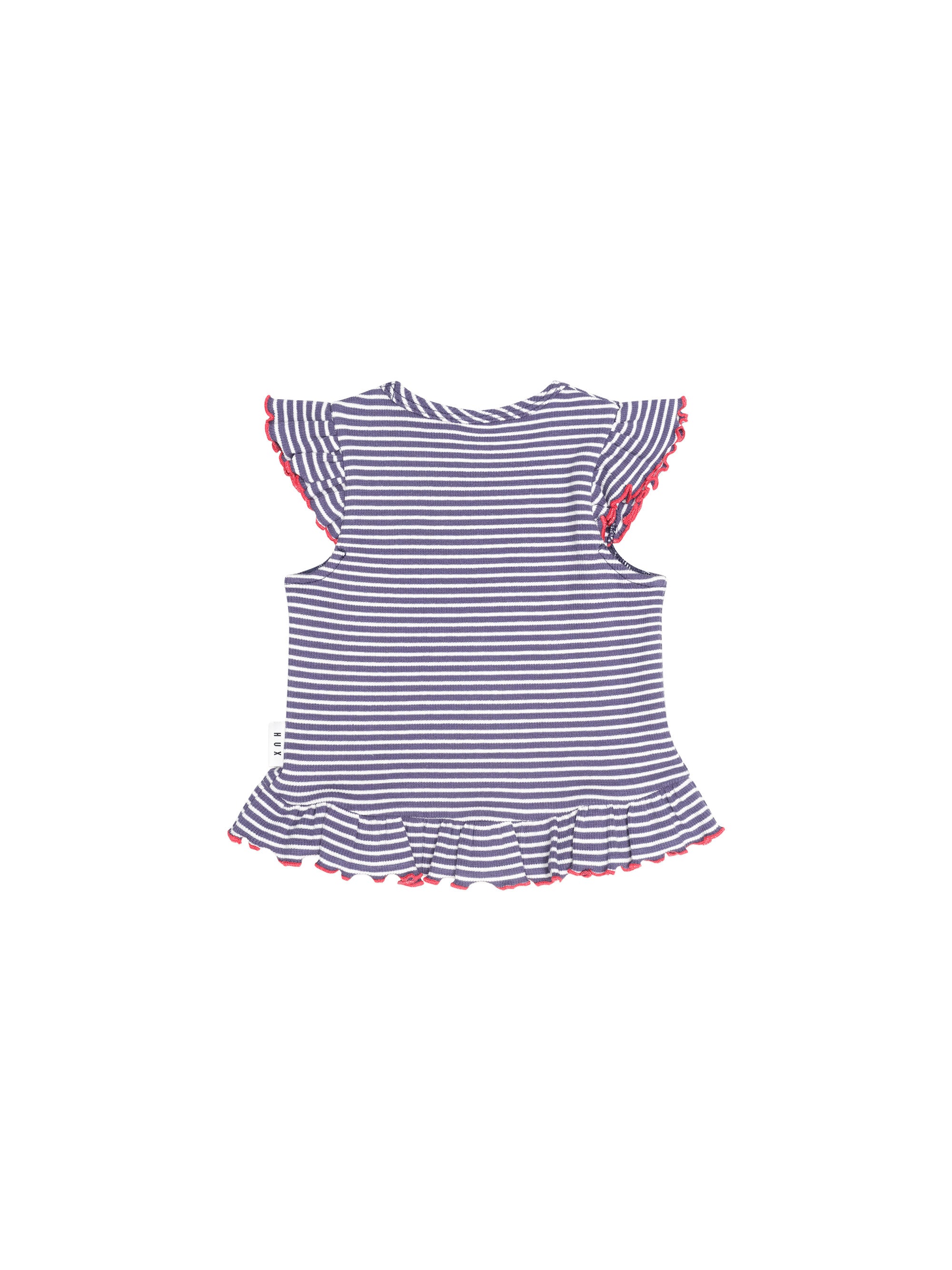 Huxbaby Ink Stripe Rib Peplum Tee