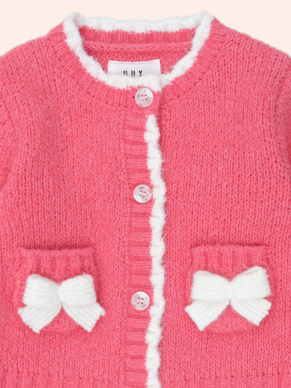 Huxbaby Crochet Bow Cardi
