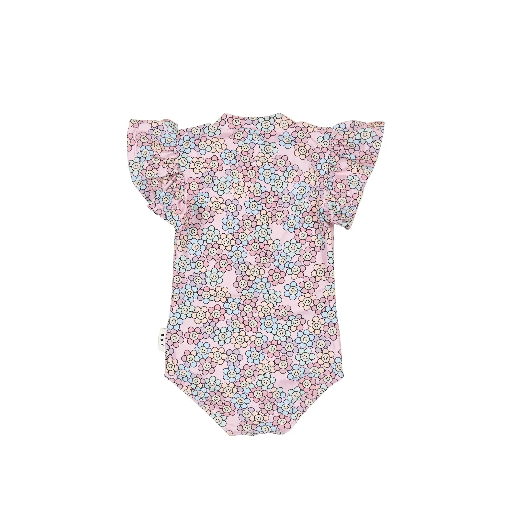 Huxbaby Rainbow Daisy Frill Swim Zipsuit