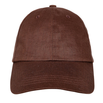 Silk lined Linen Bow Tie Cap - Espresso