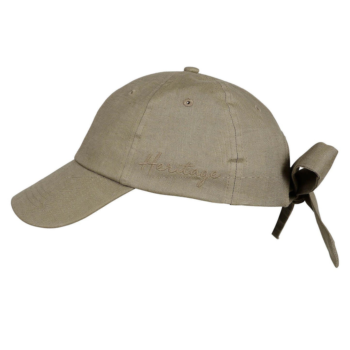 Silk lined Linen Bow Tie Cap - Sage