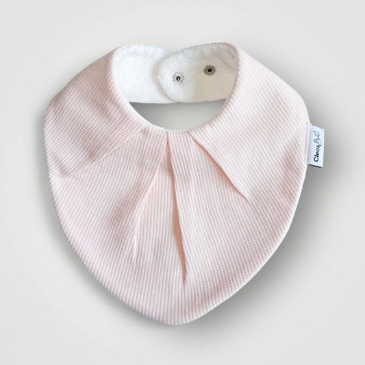 Waterproof Bandana Bib - Pink Waffle