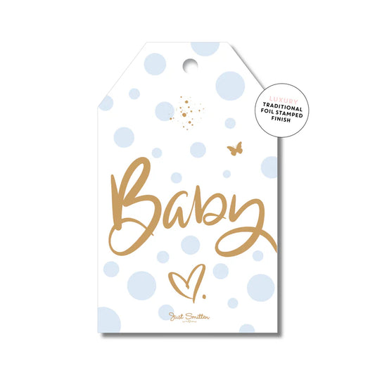 Gift Tag - Baby Blue Spots