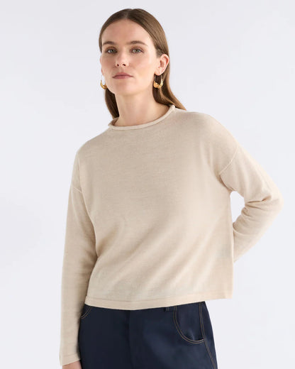 Elk Pirata Merino Sweater - Flax