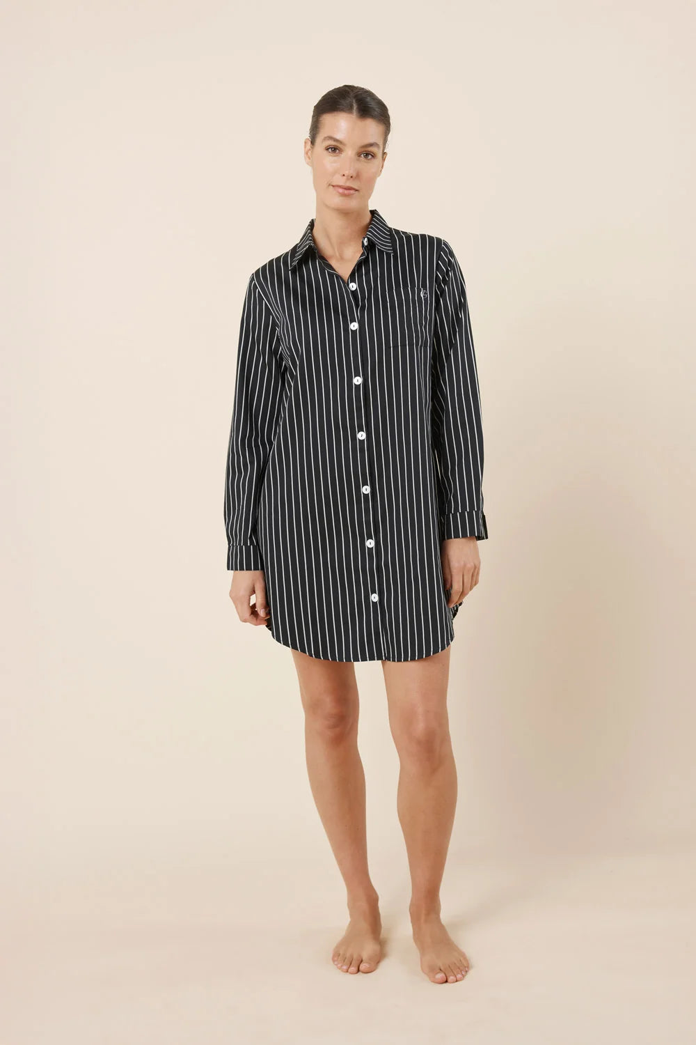 Gingerlilly Lolita Stripe Night Shirt - Black
