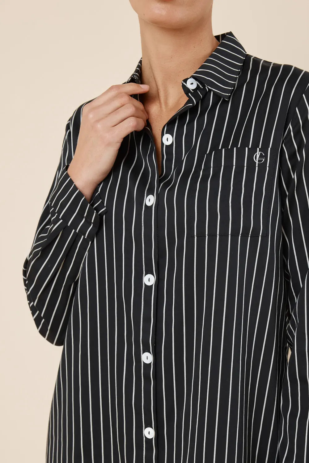 Gingerlilly Lolita Stripe Night Shirt - Black