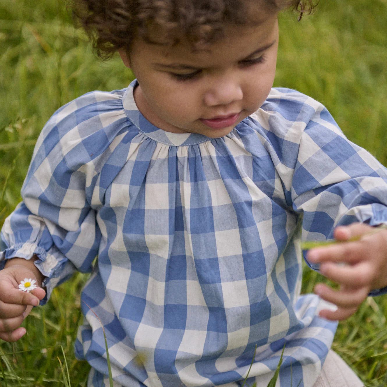 Meadow Bluebell Check Bodysuit