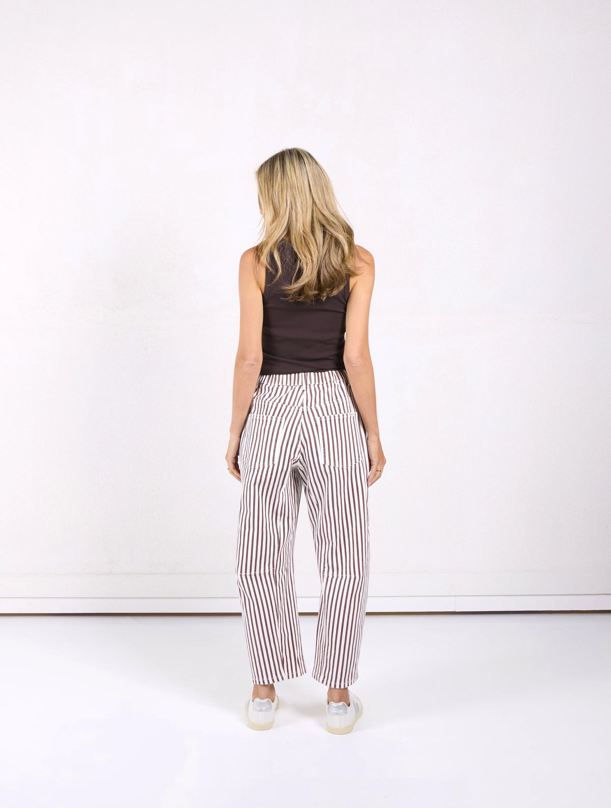 Monaco Jeans Carter Barrel Jean - Chocolate Stripe