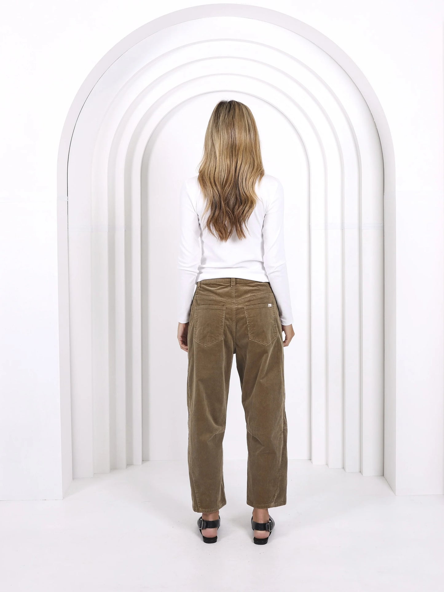 Toni Barrel Corduroy Jeans  - Sage