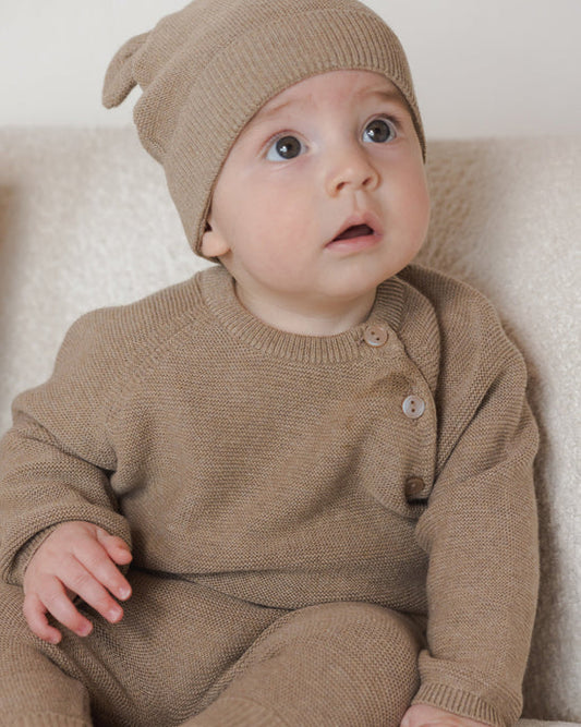 Quincy Mae Bailey Knit Sweater - Heathered Mocha