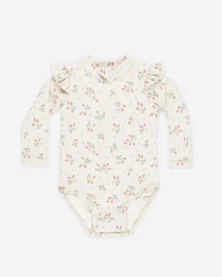Quincy Mae Byron Rashguard One-Piece UPF50+ - Strawberries
