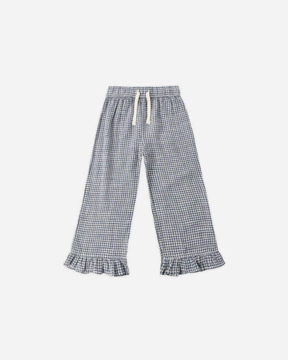 Wide Leg Pant Marine Gingham