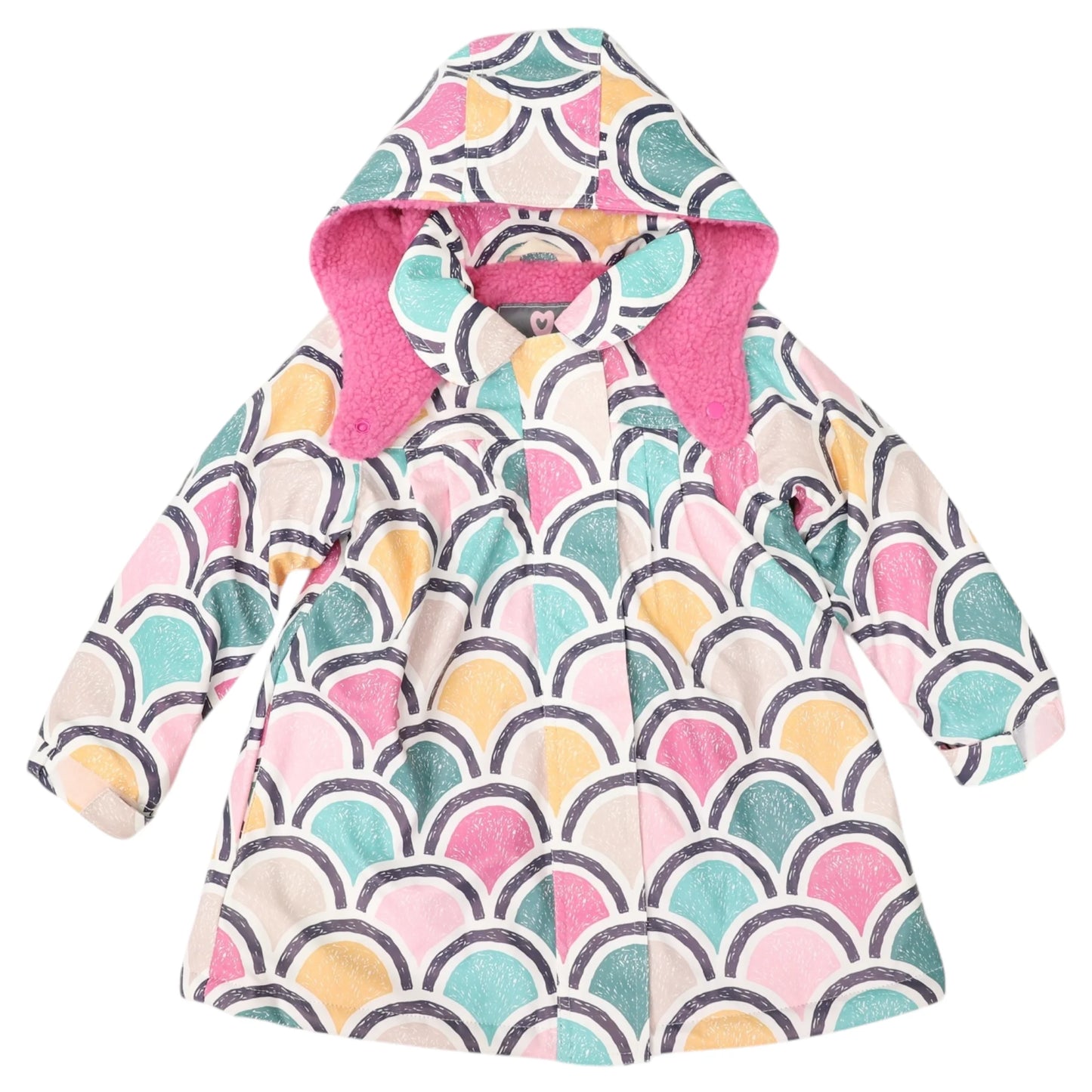 Arch Print Lined Raincoat | Green