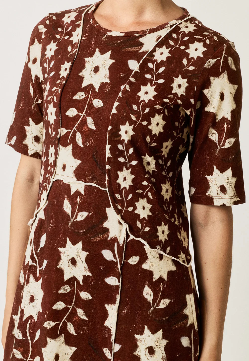 Nancybird Reyes Short Sleeve Dress - Ochre Flower