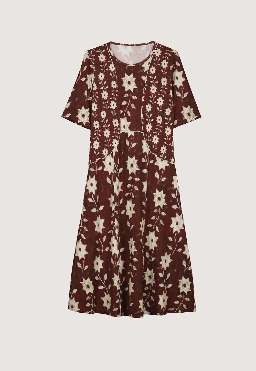 Nancybird Reyes Short Sleeve Dress - Ochre Flower