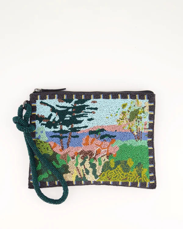 Nancybird Beaded Line Clutch - Palisades Print