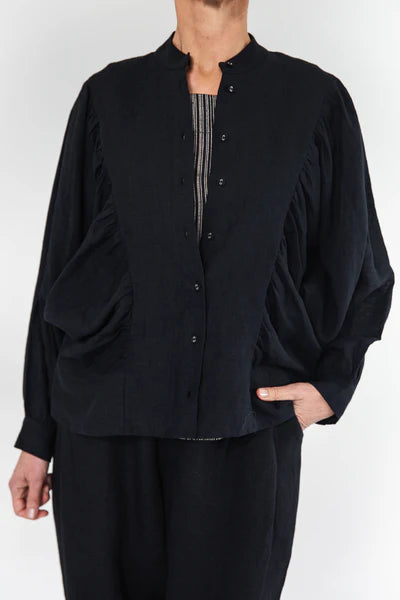 Eva's Sunday Ida Linen Blouse - Black