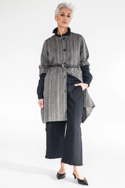Eva's Sunday Rosalie Linen Jacket - Raven Stripe