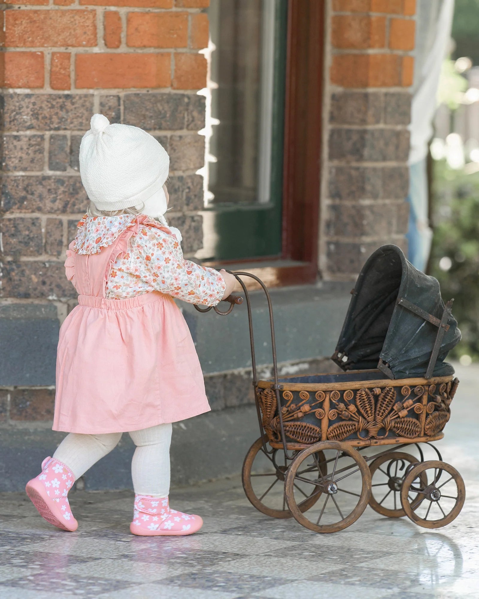 Baby Pinafore Corduroy Quincy Dusty Rose
