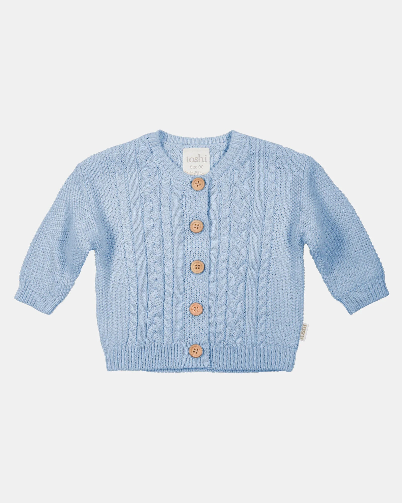 Organic Cardigan Yummy Bluebell