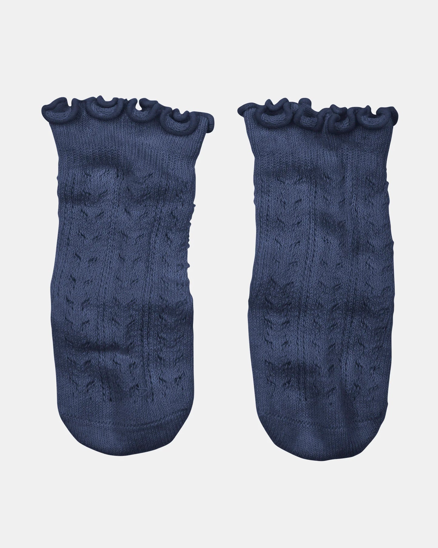 Organic Frilly Lace Knee Socks - Ink
