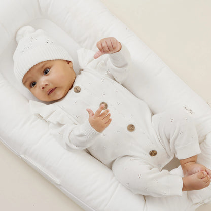 Pointelle Knit Romper | Ivory