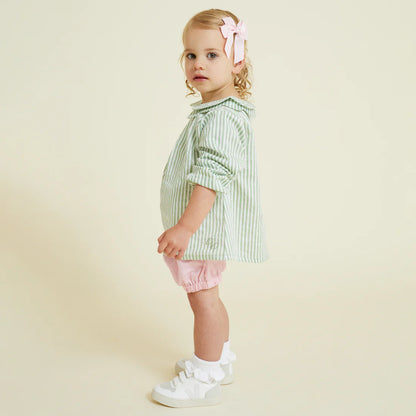 Collared Shirt - Sage & Milk Stripe