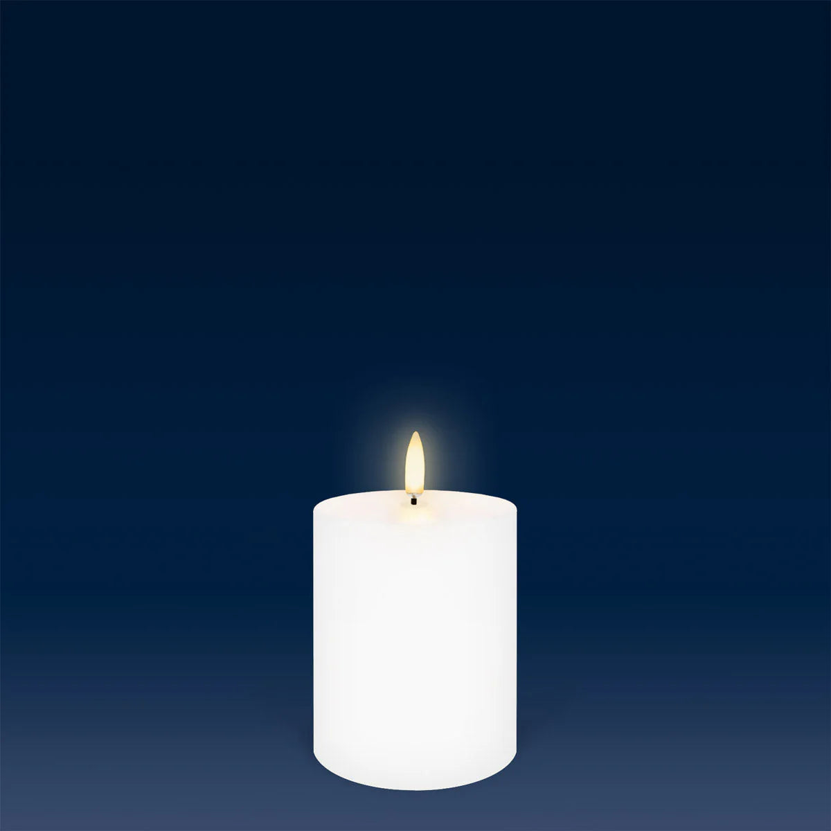 Small Flameless Pillar Candle - Nordic White