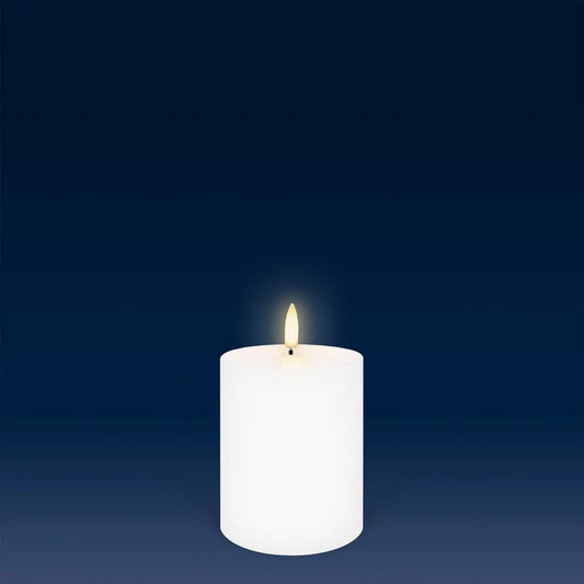Small Flameless Pillar Candle - Nordic White