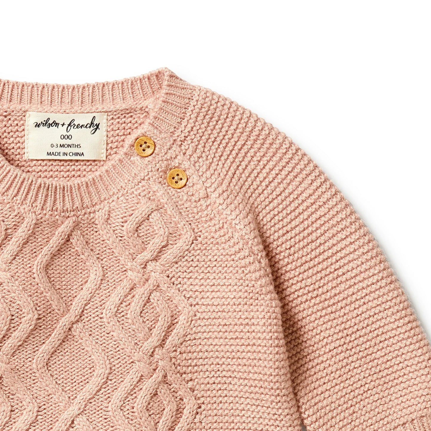 Knitted Cable Growsuit | Rose