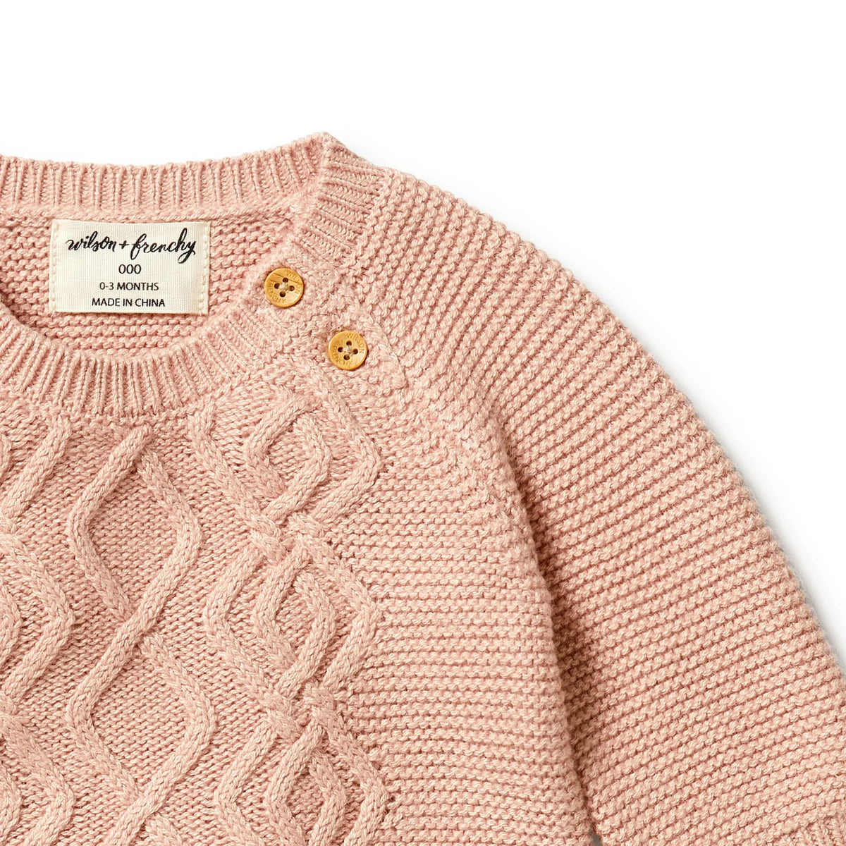Knitted Cable Growsuit - Rose