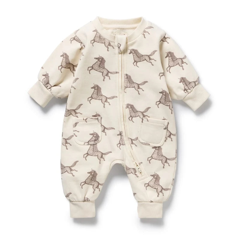 Little Unicorn Organic Terry Growsuit