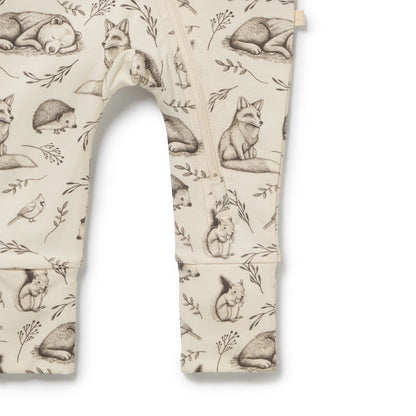 Foxglove Forest Organic Zipsuit with Feet