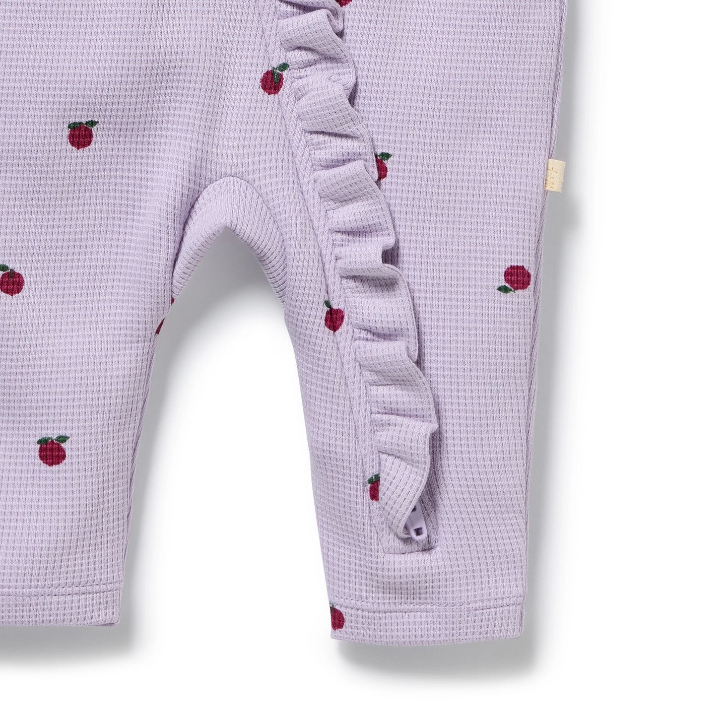 Berry Plums Organic Waffle Ruffle Zipsuit