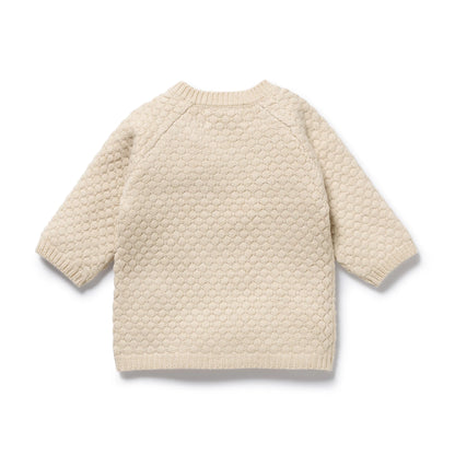 Cream Organic Knitted Bubble Kimono Cardigan