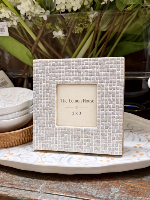 Cambria White Photo Frame 3 x 3 front view – The Lemon House