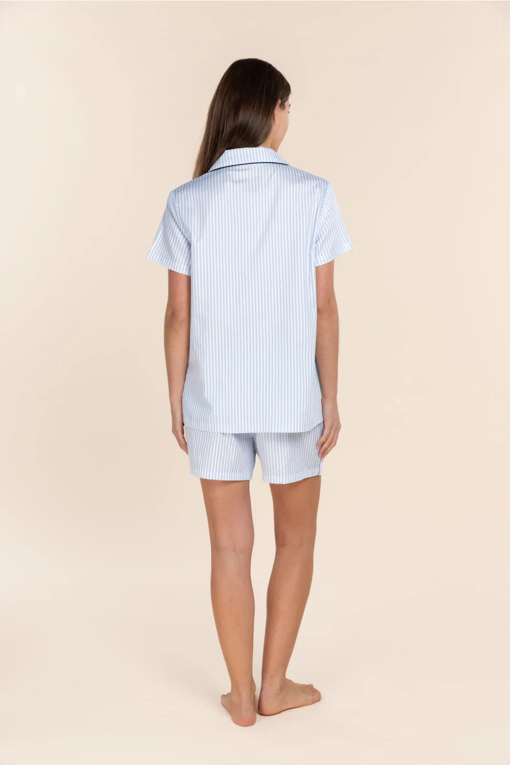 Gingerlilly Camilla Cotton Short PJ Set - Blue Stripe