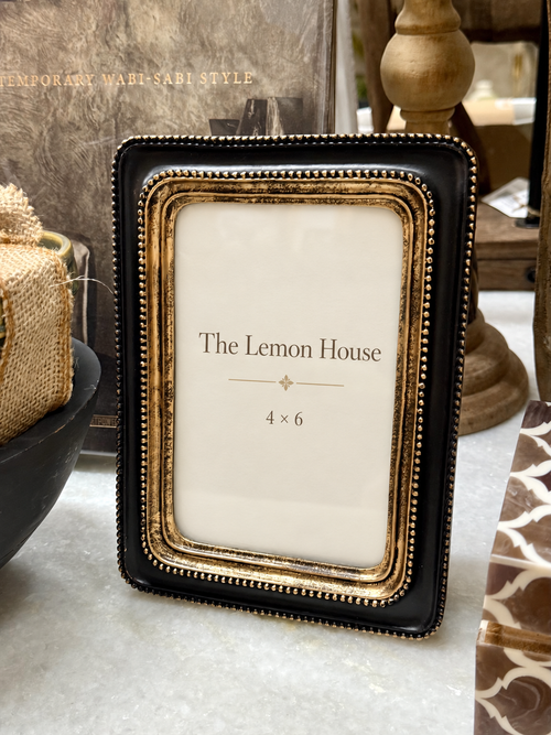French Country Beaded Photo Frame Black 4 x 6 – The Lemon House