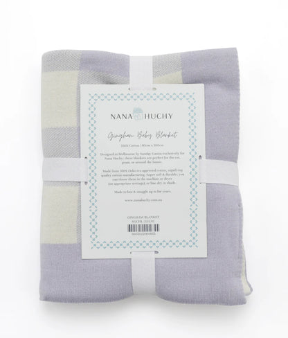 Gingham Baby Blanket - Lilac