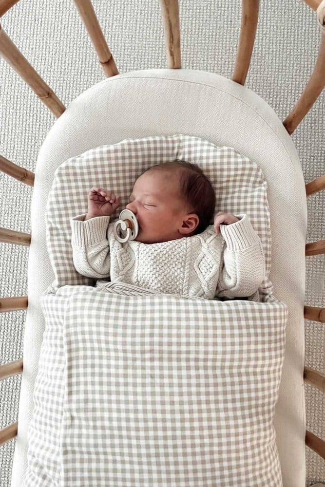 Bundl Wool Wrap 400GSM  - Beige Gingham