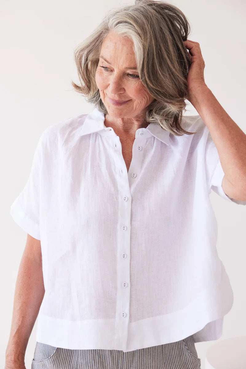 Eva's Sunday Lumi Collared Shirt - White