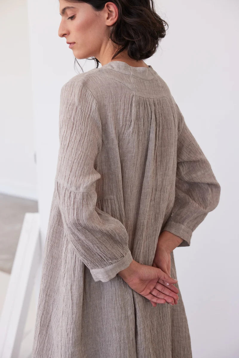 Eva's Sunday Marika Relaxed Dress - Stone Gauze