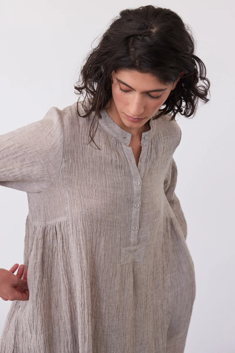 Eva's Sunday Marika Relaxed Dress - Stone Gauze