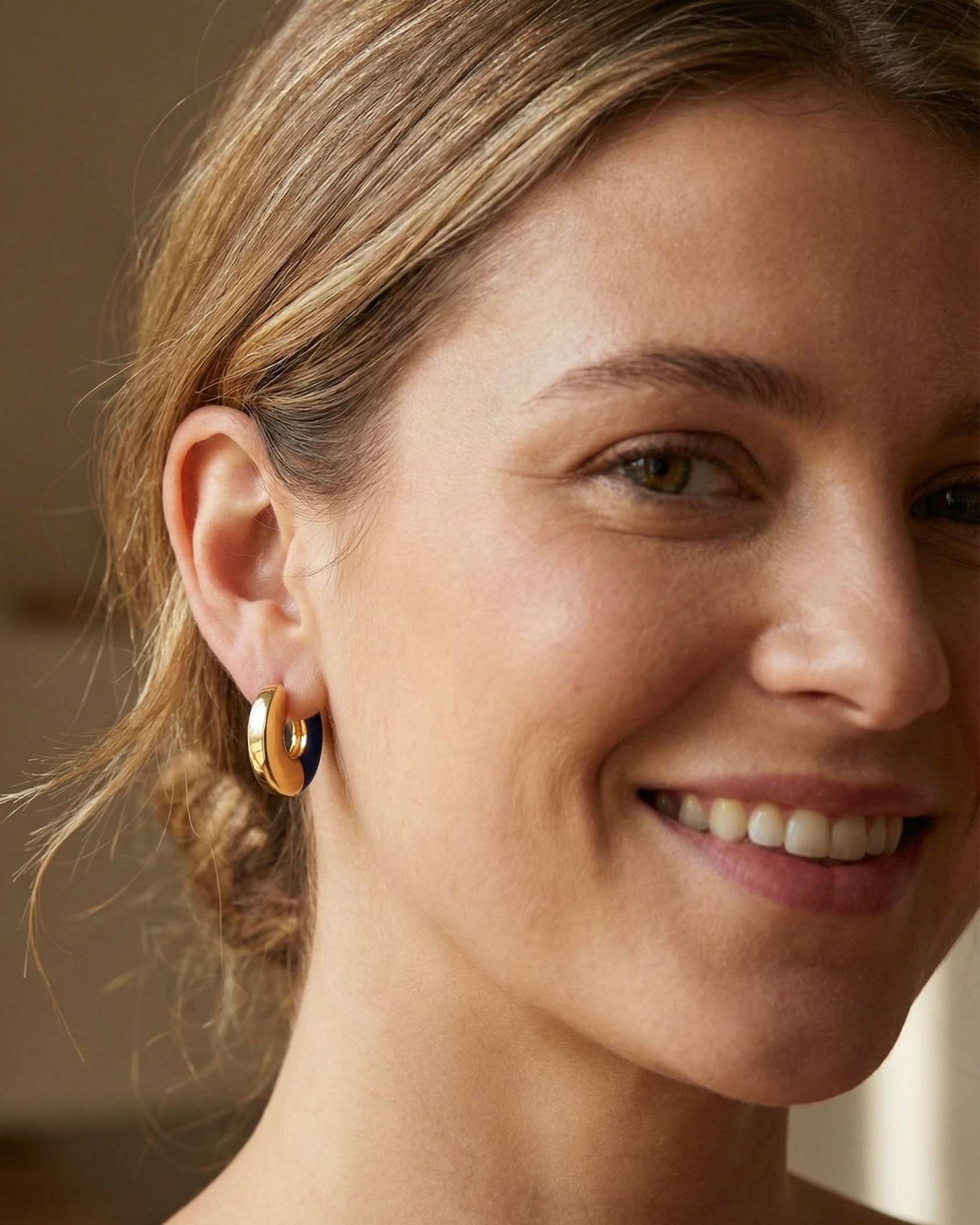 ELK Itva Hoop Earring - Bright Navy